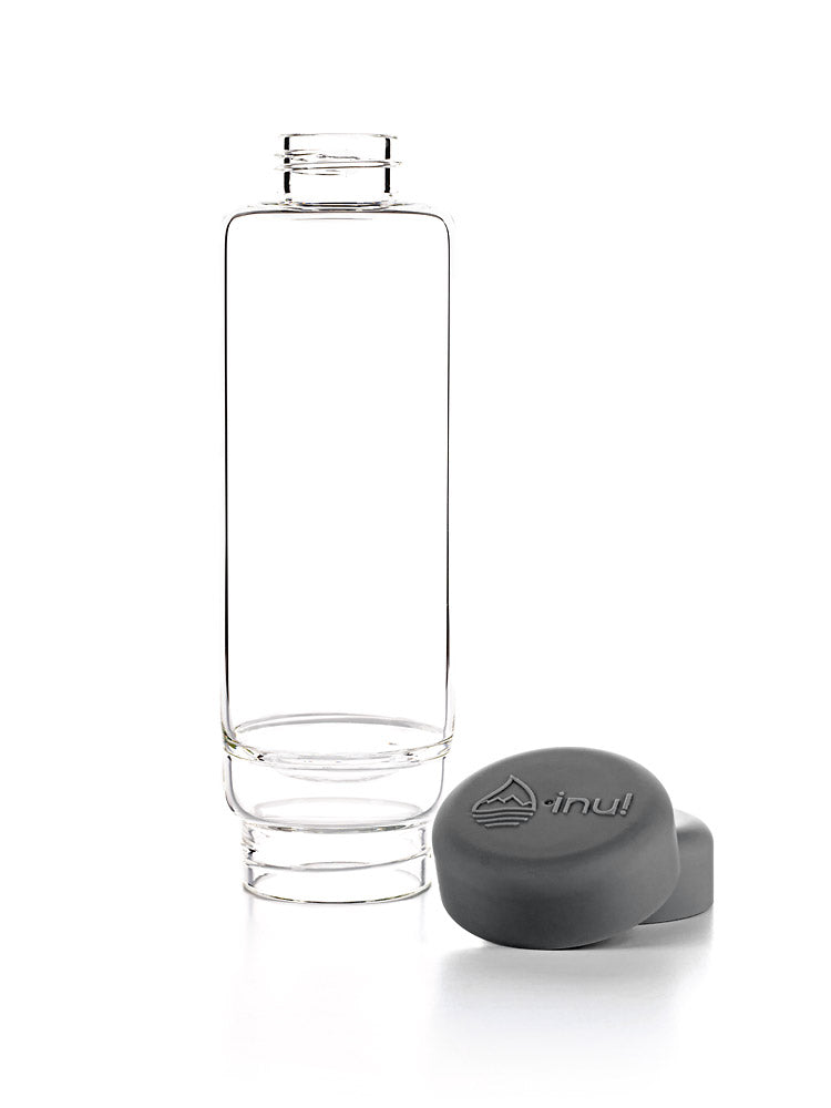 Trinkflasche - inu! CRYSTAL | Bergkristall (lava black)