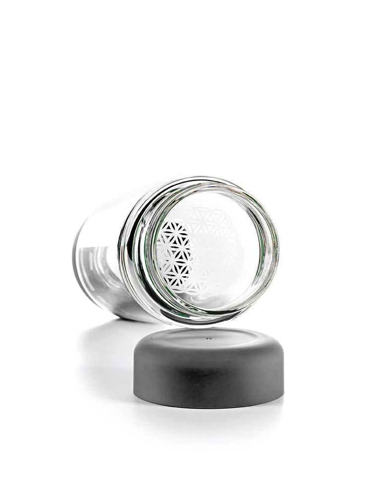 Trinkflasche - inu! CRYSTAL | Bergkristall (lava black)