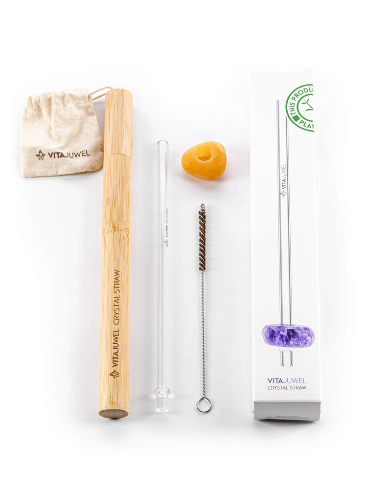 Strohhalm - Crystal Straw | Orangencalcit