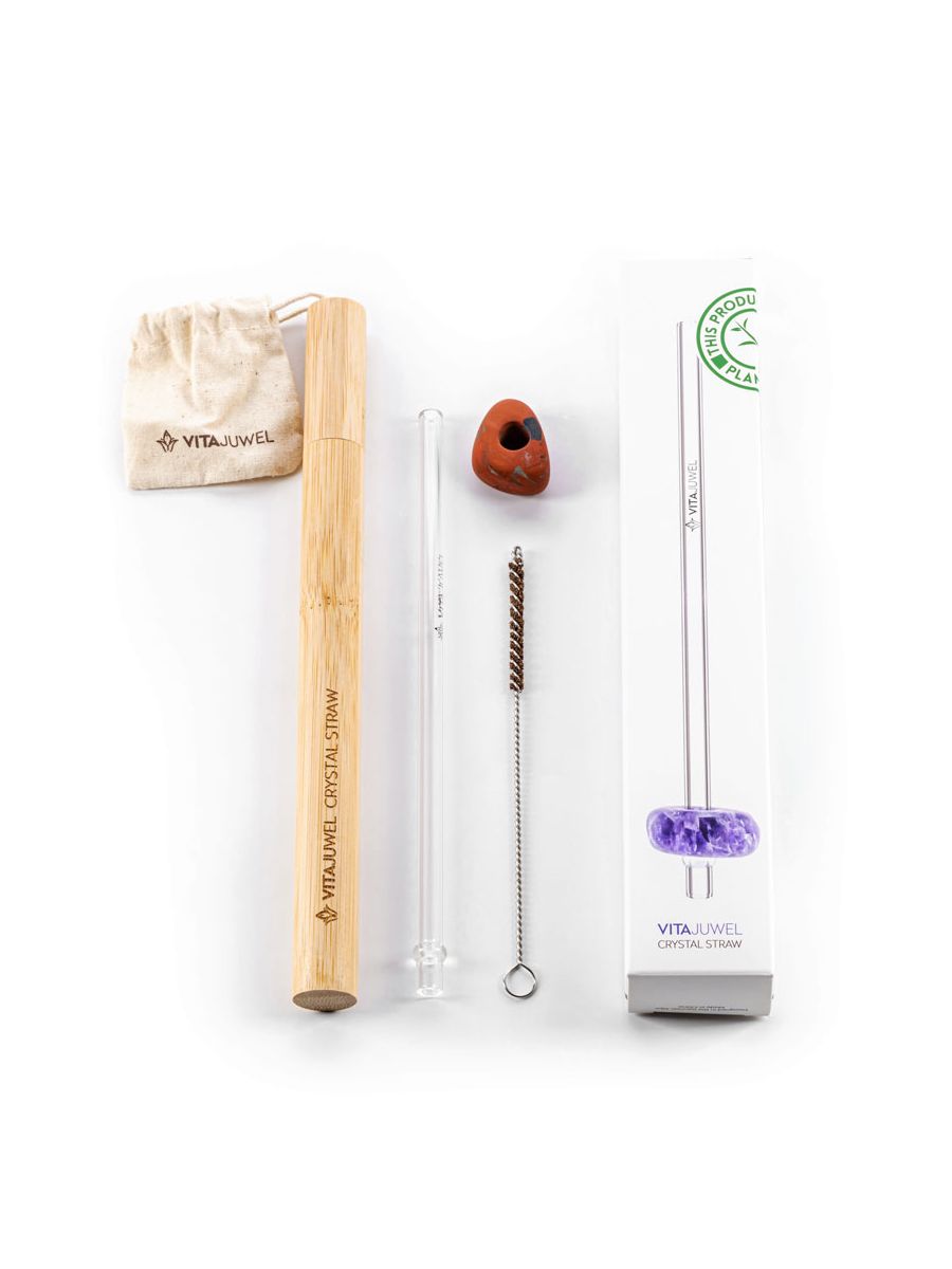 Strohhalm - Crystal Straw | Roter Jaspis