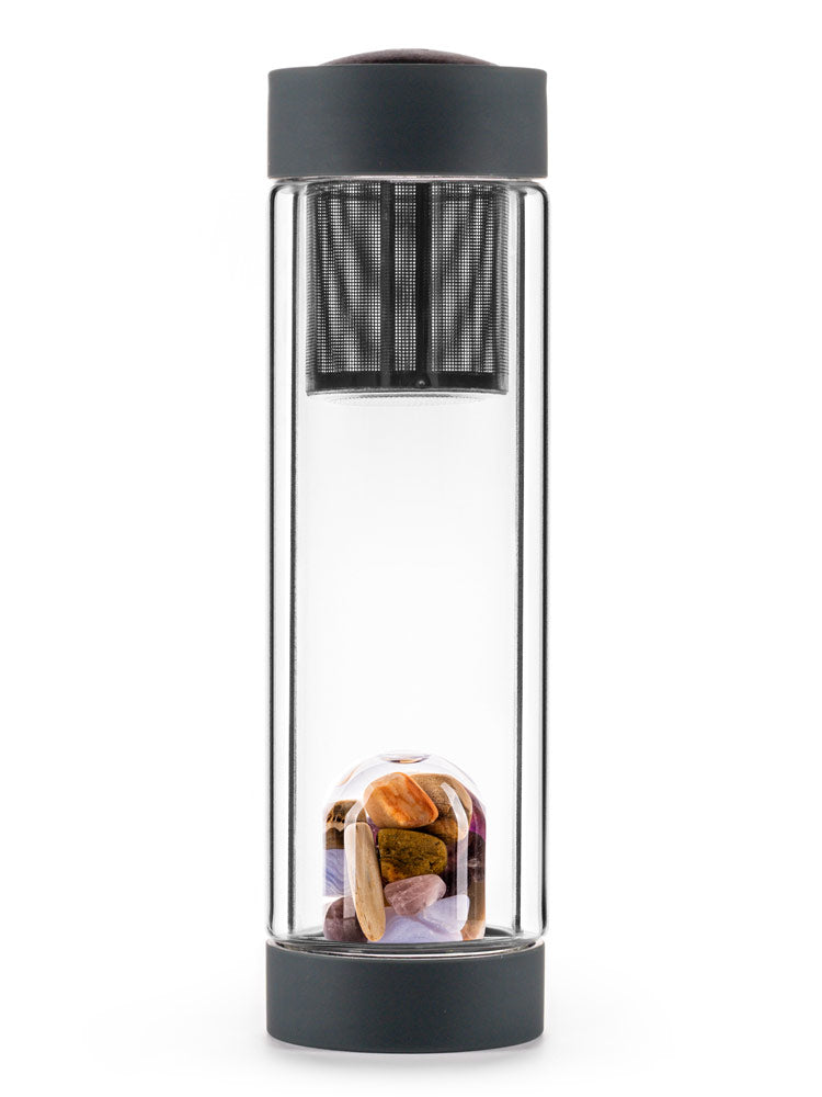 Edelsteinmodul mit Sieb in Trinkflasche mit Deckel Five Elements