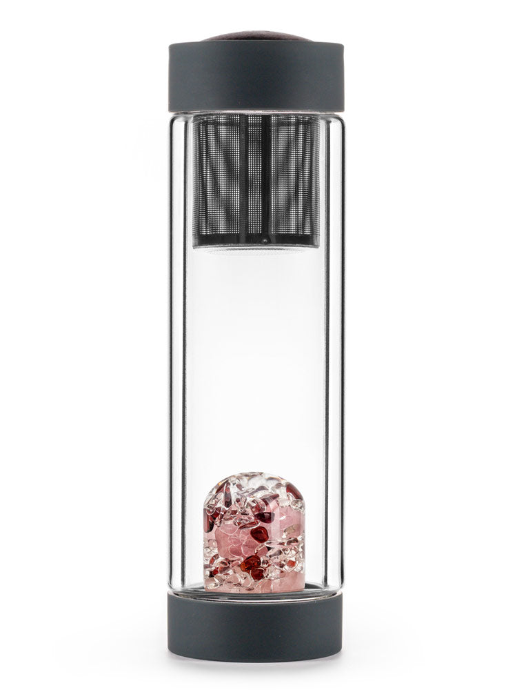 Edelsteinmodul und Sieb in Trinkflasche Love