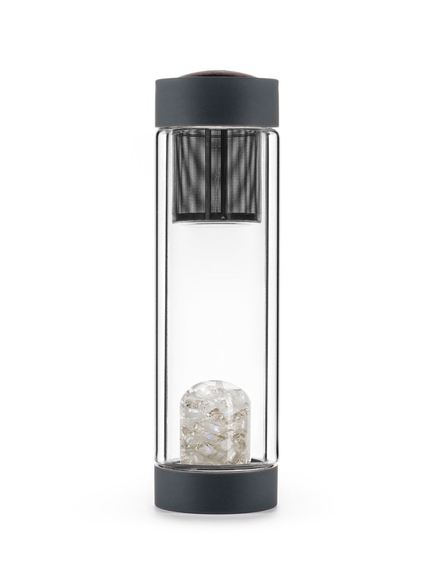 Edelsteinmodul und Sieb in Trinkflasche Luna