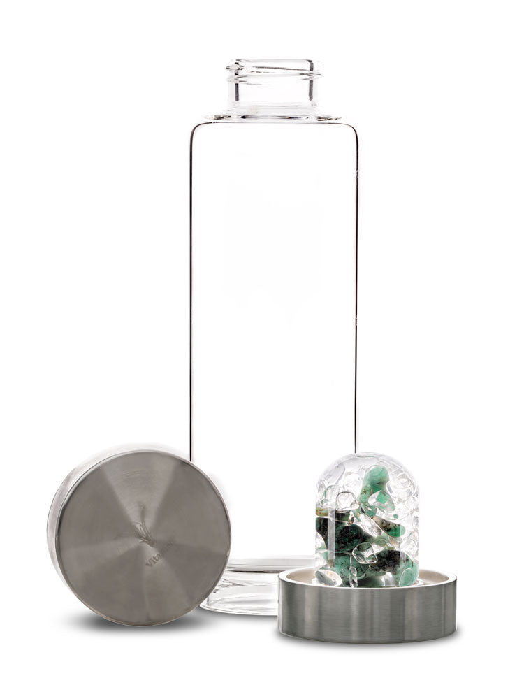 Edelsteinmodul und Trinkflasche Vitality